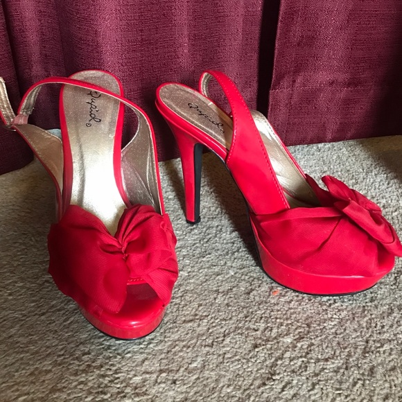 💋RED HEELS WITH BOW - Picture 4 of 5